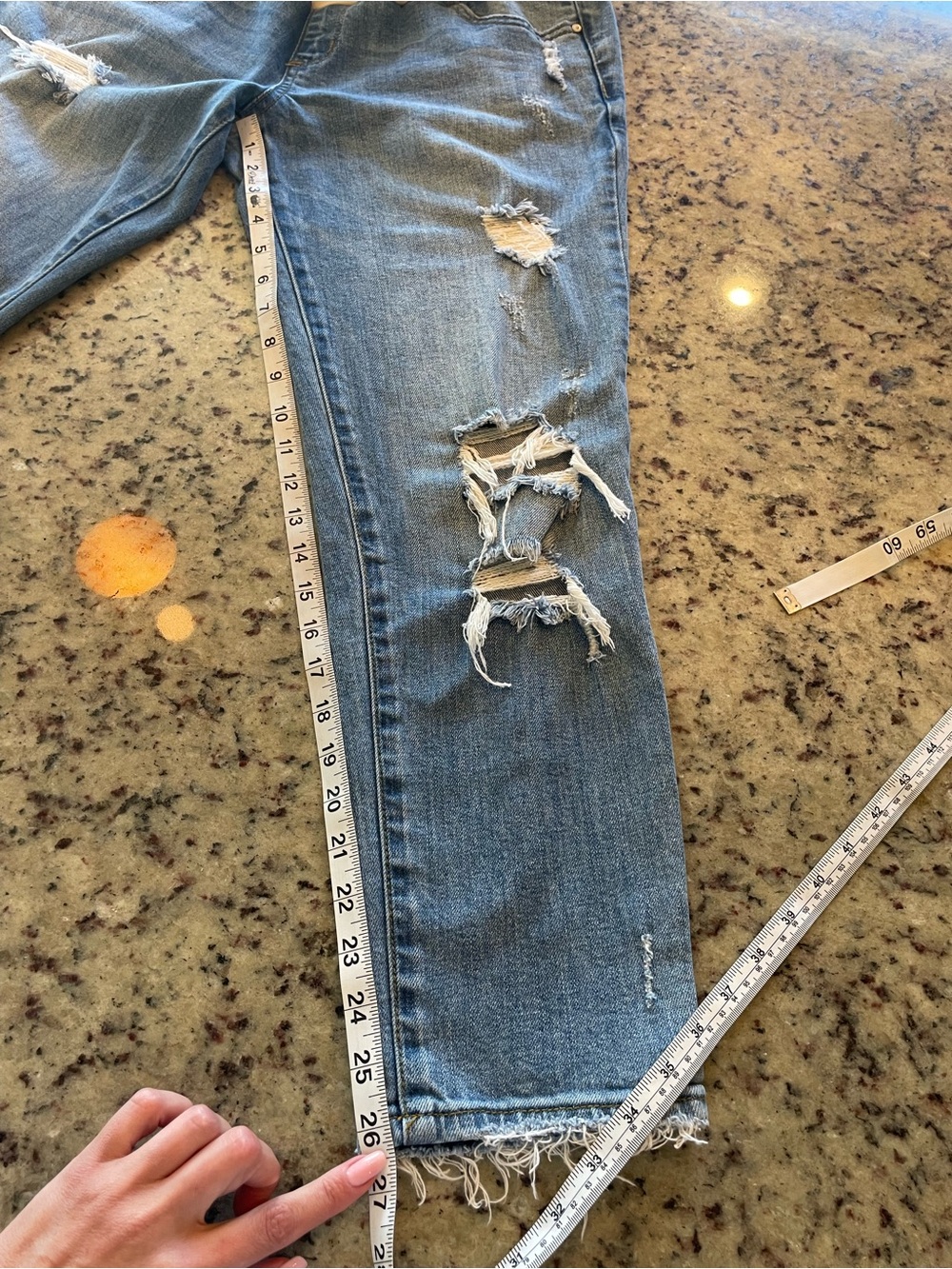 Best EVER distressed cropped straight-leg maternity Jeans 29 - Picture 5 of 7